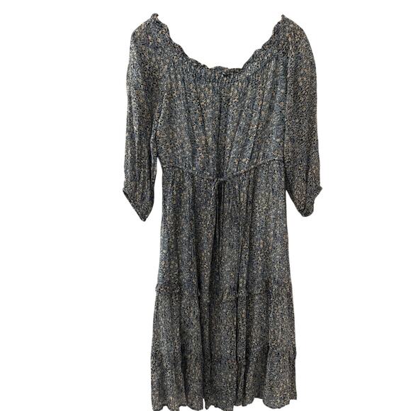 Anthropologie Kira Off-The-Shoulder‎ Peasant Dress Multi Size 8 - Picture 9 of 12